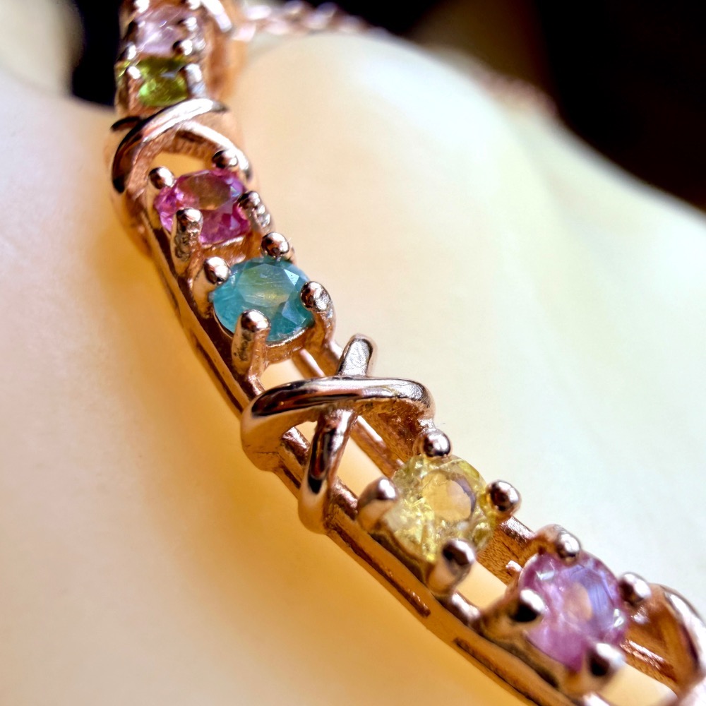 ღ꙼̈貝蒂の城堡ღ꙼̈ 純淨體 彩碧璽 微笑套鏈 S925純銀-細節圖6