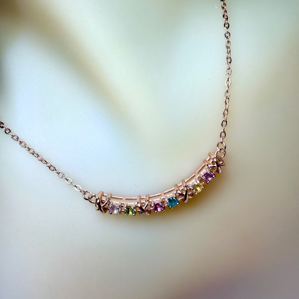 ღ꙼̈貝蒂の城堡ღ꙼̈ 純淨體 彩碧璽 微笑套鏈 S925純銀-細節圖9