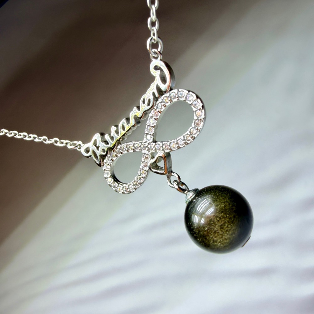 ღ꙼̈貝蒂の城堡ღ꙼̈ 金曜石 S925純銀 無限 項鍊 套鏈-細節圖2