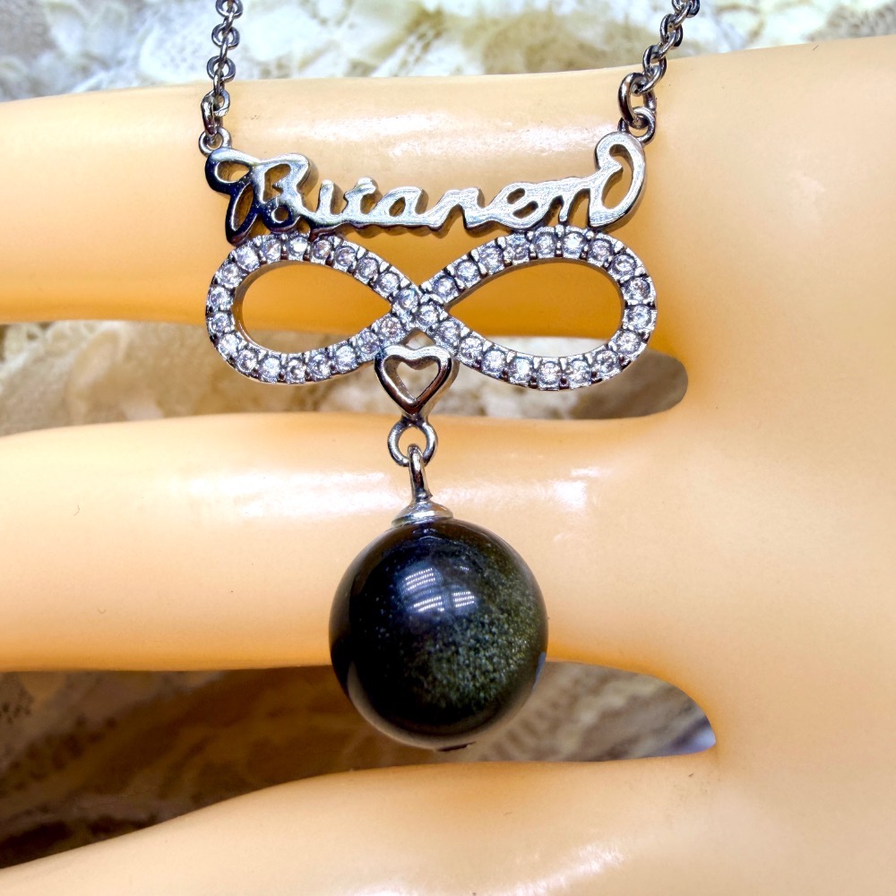 ღ꙼̈貝蒂の城堡ღ꙼̈ 金曜石 S925純銀 無限 項鍊 套鏈-細節圖5