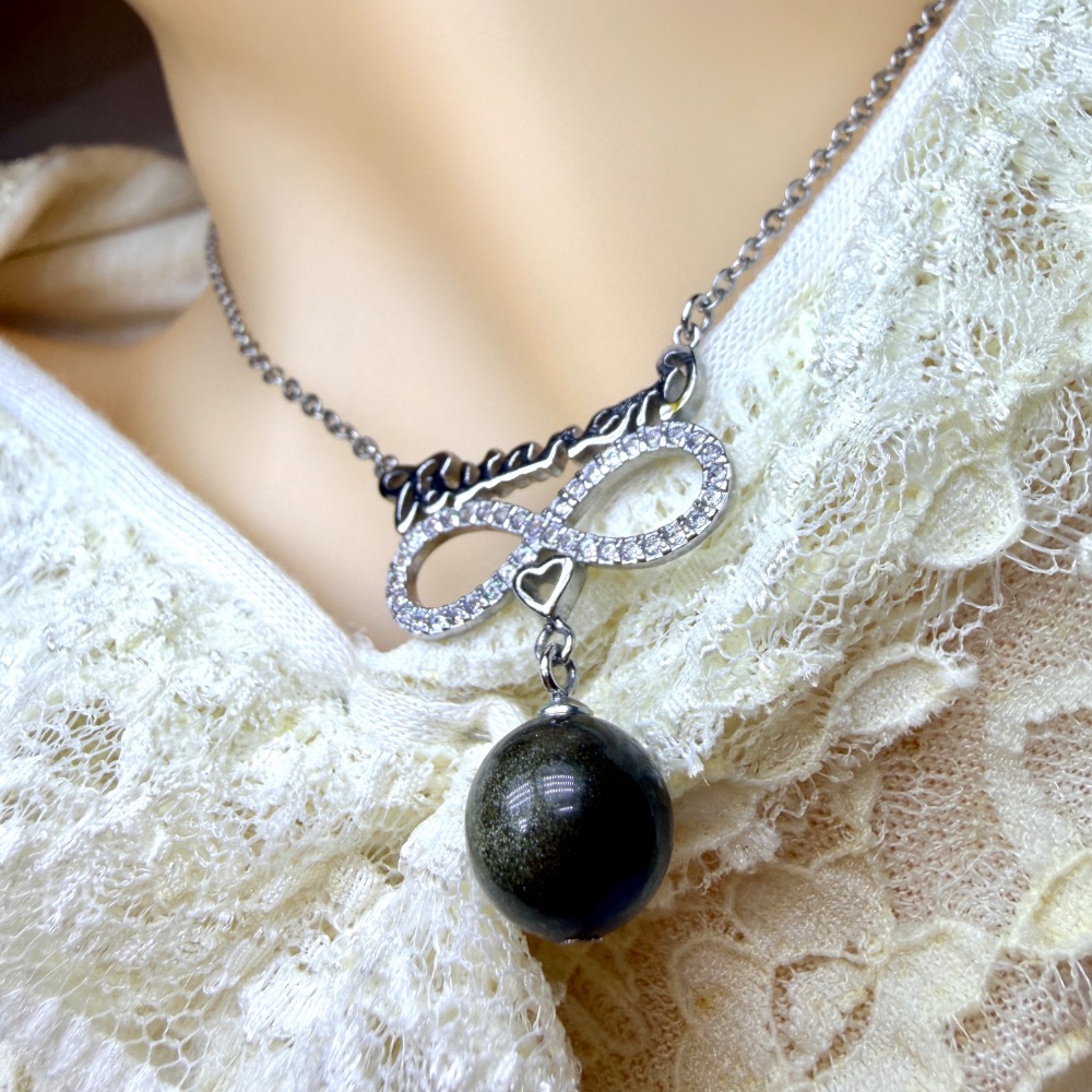 ღ꙼̈貝蒂の城堡ღ꙼̈ 金曜石 S925純銀 無限 項鍊 套鏈-細節圖7