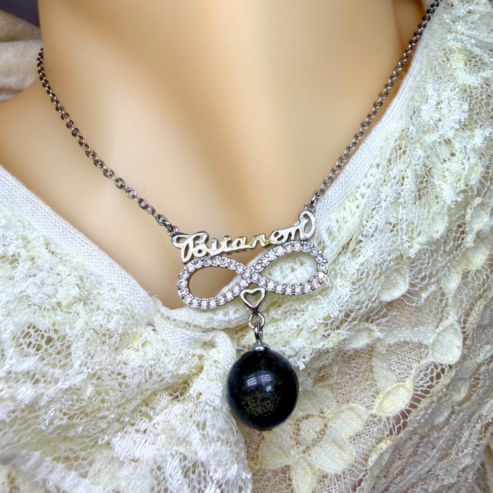 ღ꙼̈貝蒂の城堡ღ꙼̈ 金曜石 S925純銀 無限 項鍊 套鏈-細節圖8