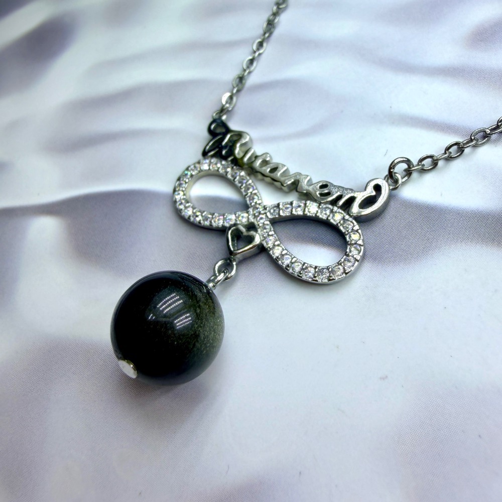 ღ꙼̈貝蒂の城堡ღ꙼̈ 金曜石 S925純銀 無限 項鍊 套鏈-細節圖9