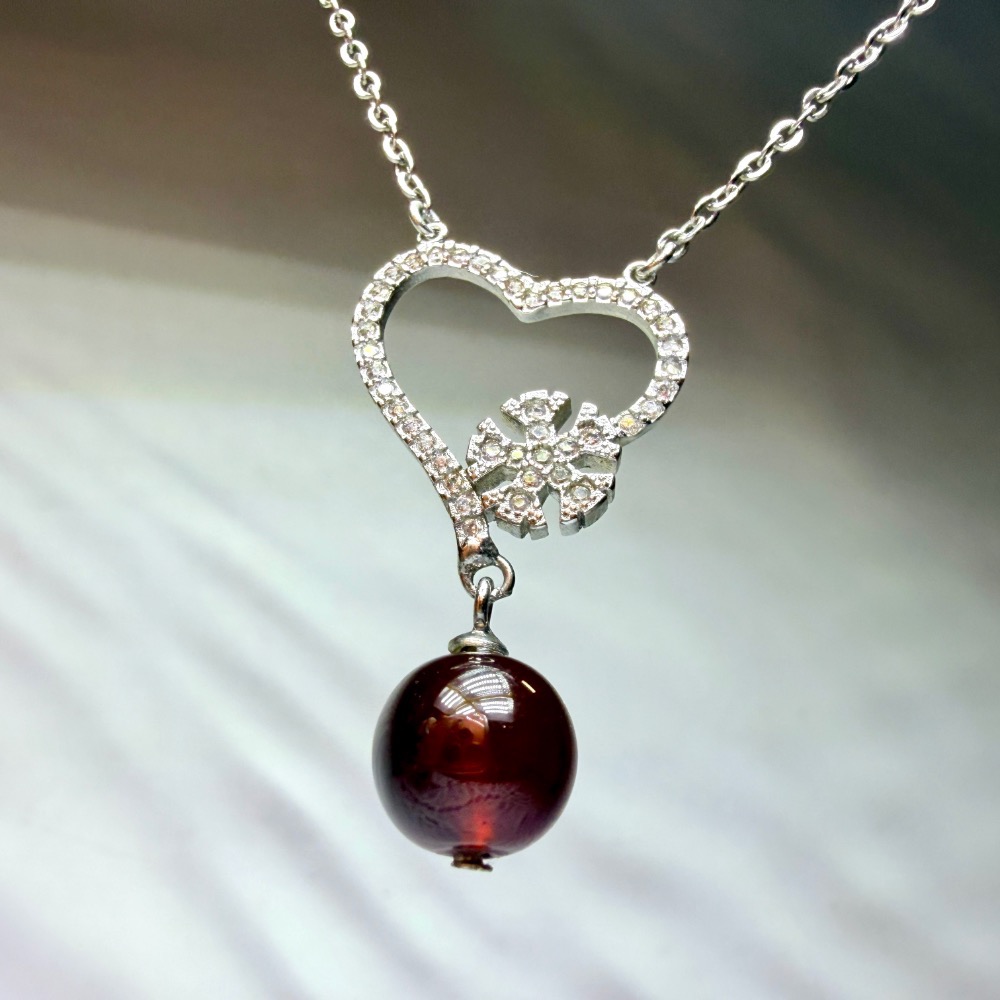 ღ꙼̈貝蒂の城堡ღ꙼̈ 淨體 紅石榴石 S925純銀 套鏈 項鍊-細節圖3