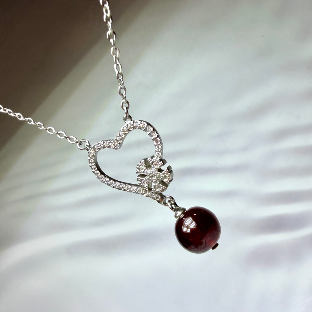 ღ꙼̈貝蒂の城堡ღ꙼̈ 淨體 紅石榴石 S925純銀 套鏈 項鍊-細節圖4