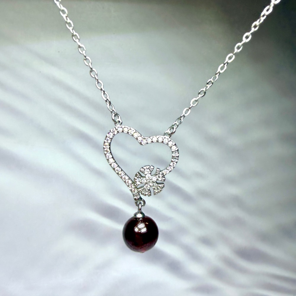 ღ꙼̈貝蒂の城堡ღ꙼̈ 淨體 紅石榴石 S925純銀 套鏈 項鍊-細節圖5