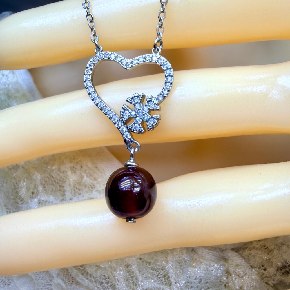 ღ꙼̈貝蒂の城堡ღ꙼̈ 淨體 紅石榴石 S925純銀 套鏈 項鍊-細節圖8