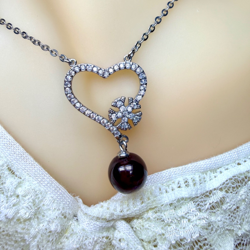 ღ꙼̈貝蒂の城堡ღ꙼̈ 淨體 紅石榴石 S925純銀 套鏈 項鍊-細節圖9