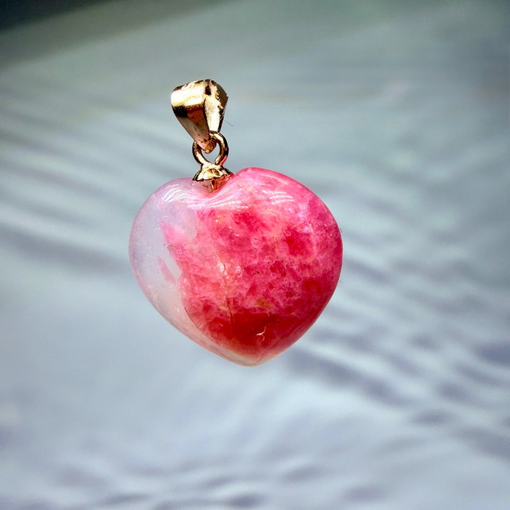 ღ꙼̈貝蒂の城堡ღ꙼̈ 薔薇輝 玉化 櫻花雨 愛心S925純銀 吊墜-細節圖3