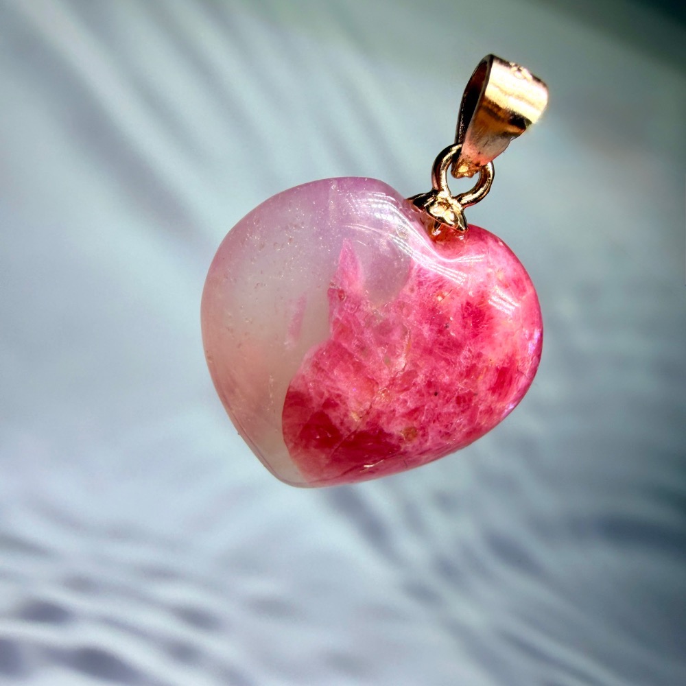 ღ꙼̈貝蒂の城堡ღ꙼̈ 薔薇輝 玉化 櫻花雨 愛心S925純銀 吊墜-細節圖4