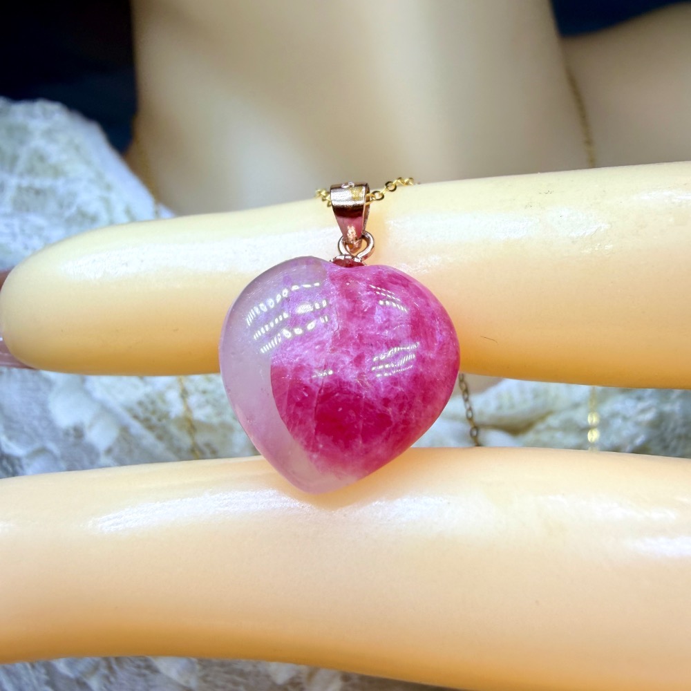 ღ꙼̈貝蒂の城堡ღ꙼̈ 薔薇輝 玉化 櫻花雨 愛心S925純銀 吊墜-細節圖8