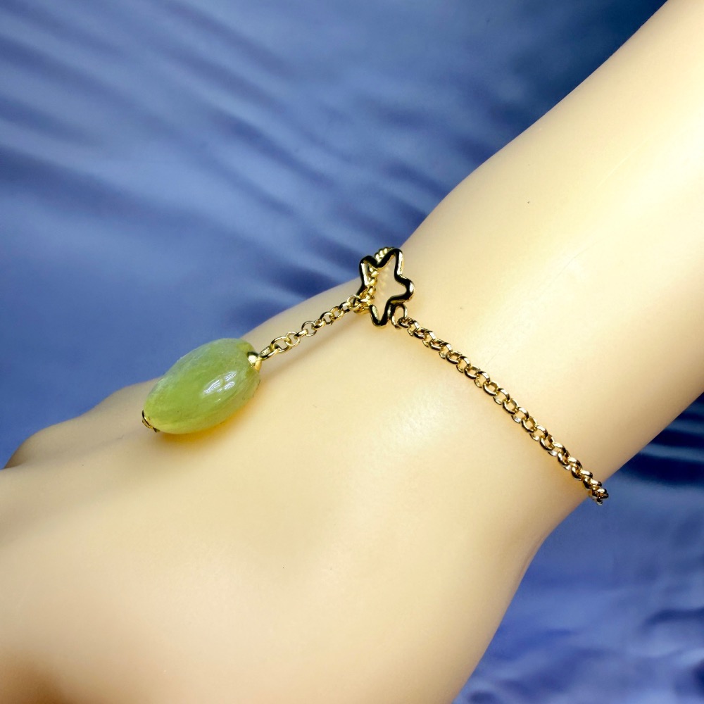 ღ꙼̈貝蒂の城堡ღ꙼̈ 黃金鋰雲母 愛心 手鏈 S925純銀-細節圖5