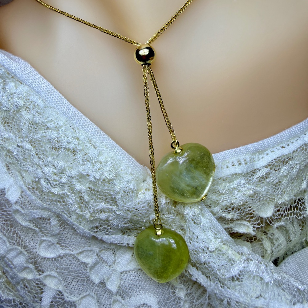 ღ꙼̈貝蒂の城堡ღ꙼̈ 黃金鋰雲母 愛心 套鏈 項鏈 S925純銀-細節圖2