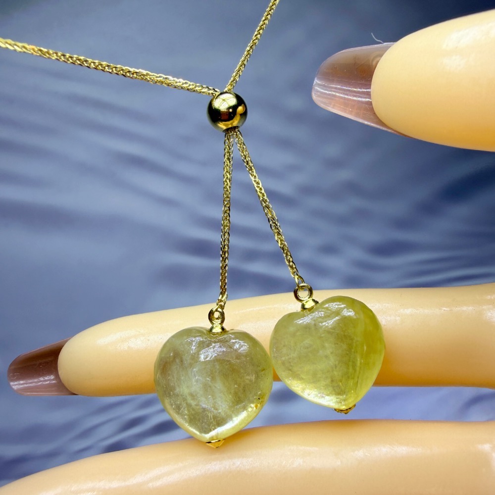 ღ꙼̈貝蒂の城堡ღ꙼̈ 黃金鋰雲母 愛心 套鏈 項鏈 S925純銀-細節圖5