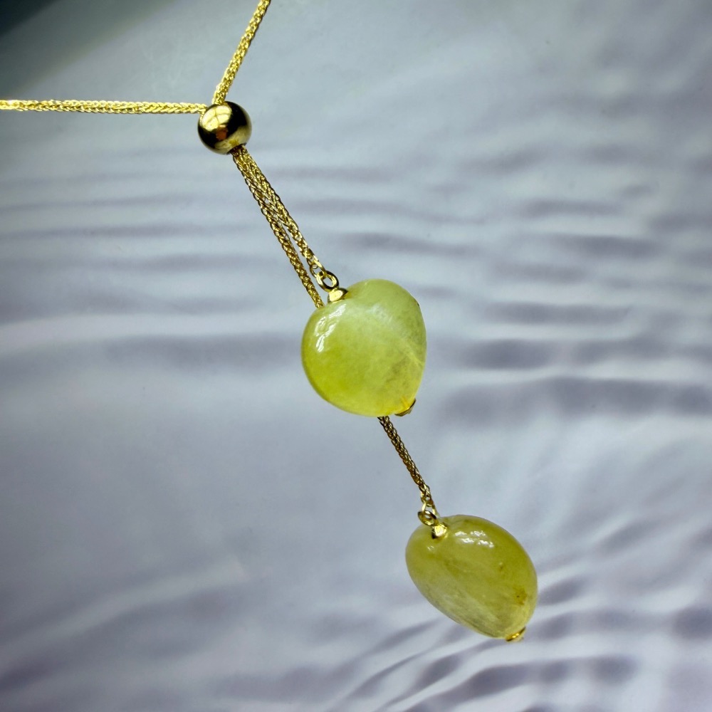 ღ꙼̈貝蒂の城堡ღ꙼̈ 黃金鋰雲母 愛心 套鏈 項鏈 S925純銀-細節圖6