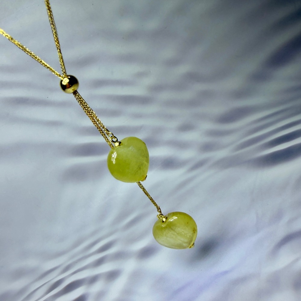 ღ꙼̈貝蒂の城堡ღ꙼̈ 黃金鋰雲母 愛心 套鏈 項鏈 S925純銀-細節圖7