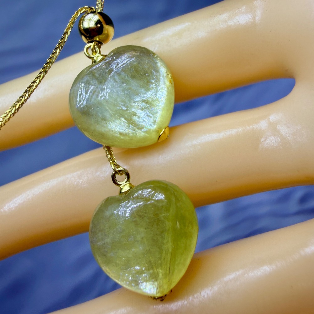 ღ꙼̈貝蒂の城堡ღ꙼̈ 黃金鋰雲母 愛心 套鏈 項鏈 S925純銀-細節圖8