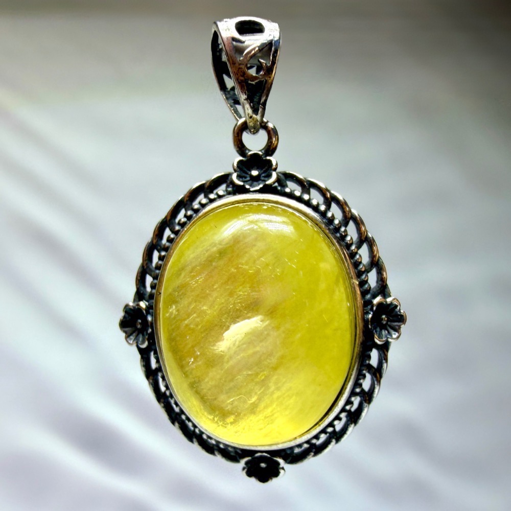 ღ꙼̈貝蒂の城堡ღ꙼̈ 黃金鋰雲母 金祖母晶 S925純銀 吊墜-細節圖7