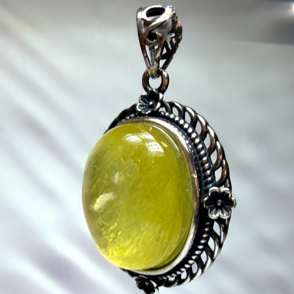 ღ꙼̈貝蒂の城堡ღ꙼̈ 黃金鋰雲母 金祖母晶 S925純銀 吊墜-細節圖8