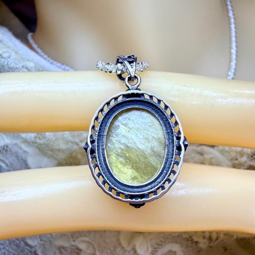 ღ꙼̈貝蒂の城堡ღ꙼̈ 黃金鋰雲母 金祖母晶 S925純銀 吊墜-細節圖10