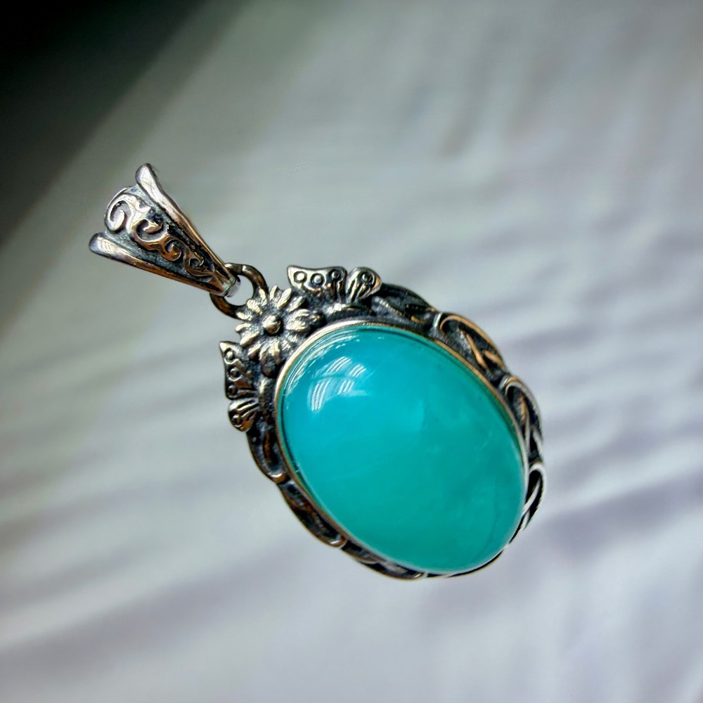 ღ꙼̈貝蒂の城堡ღ꙼̈ 巴西 天河石 戒指 吊墜 S925 純銀 自信幸運石 希望之石-細節圖2