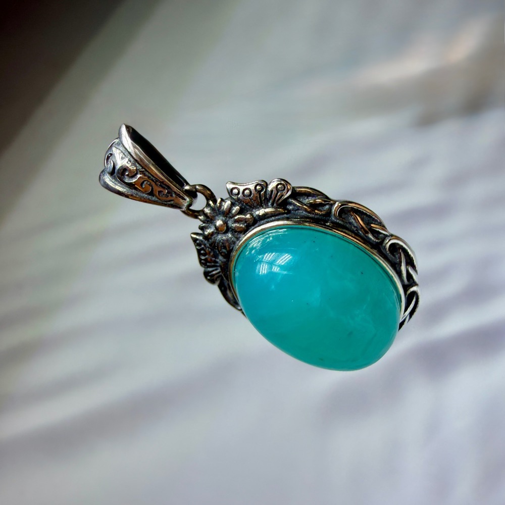 ღ꙼̈貝蒂の城堡ღ꙼̈ 巴西 天河石 戒指 吊墜 S925 純銀 自信幸運石 希望之石-細節圖3