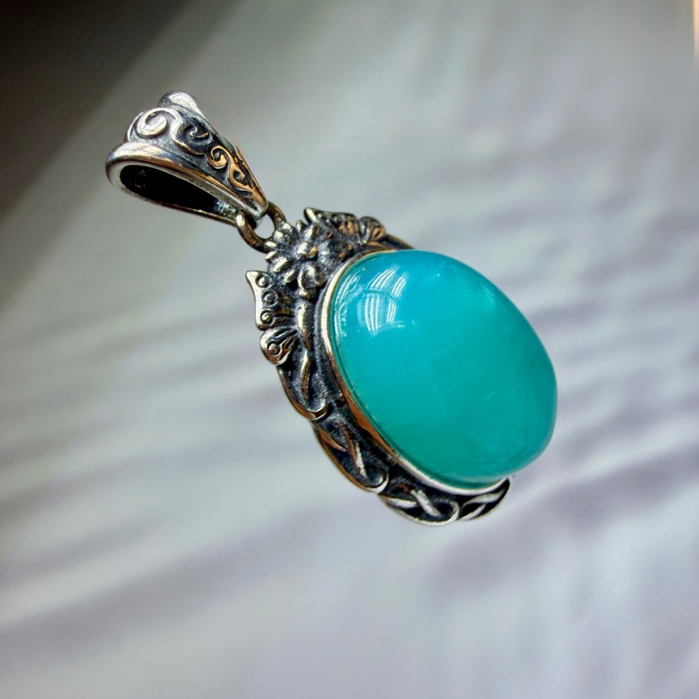 ღ꙼̈貝蒂の城堡ღ꙼̈ 巴西 天河石 戒指 吊墜 S925 純銀 自信幸運石 希望之石-細節圖4