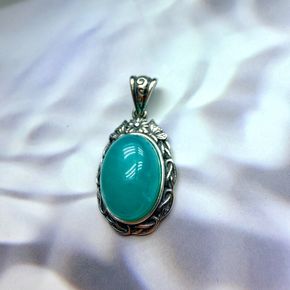 ღ꙼̈貝蒂の城堡ღ꙼̈ 巴西 天河石 戒指 吊墜 S925 純銀 自信幸運石 希望之石-細節圖5