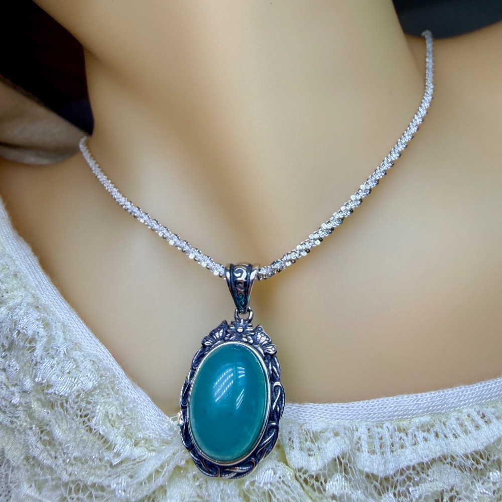 ღ꙼̈貝蒂の城堡ღ꙼̈ 巴西 天河石 戒指 吊墜 S925 純銀 自信幸運石 希望之石-細節圖8