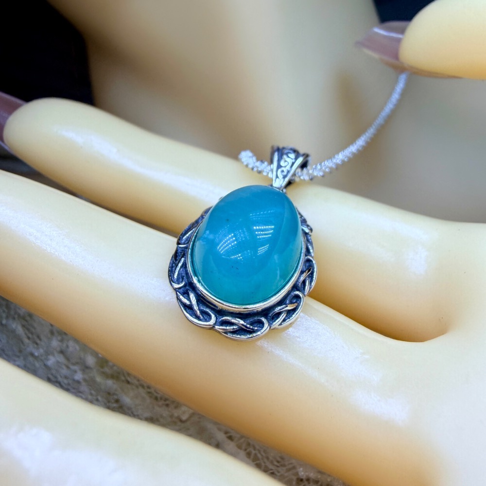 ღ꙼̈貝蒂の城堡ღ꙼̈ 巴西 天河石 戒指 吊墜 S925 純銀 自信幸運石 希望之石-細節圖9