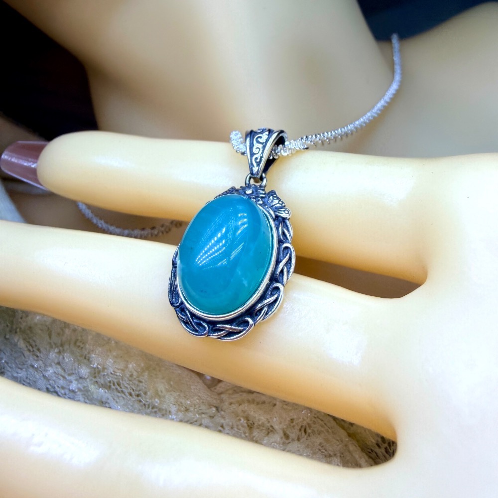 ღ꙼̈貝蒂の城堡ღ꙼̈ 巴西 天河石 戒指 吊墜 S925 純銀 自信幸運石 希望之石-細節圖10