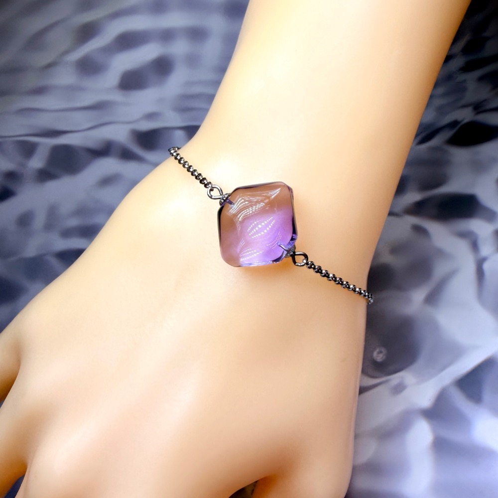 ღ꙼̈貝蒂の城堡ღ꙼̈ 巴西 紫水晶 寶瓶 手鏈 S925純銀-細節圖7