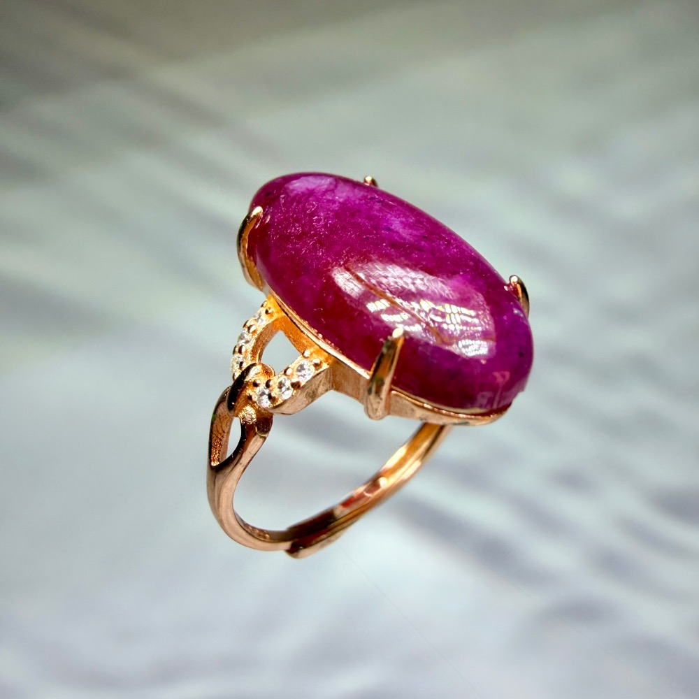 ღ꙼̈貝蒂の城堡ღ꙼̈ 坦桑尼亞 原礦紅寶 S925純銀 戒指-細節圖2