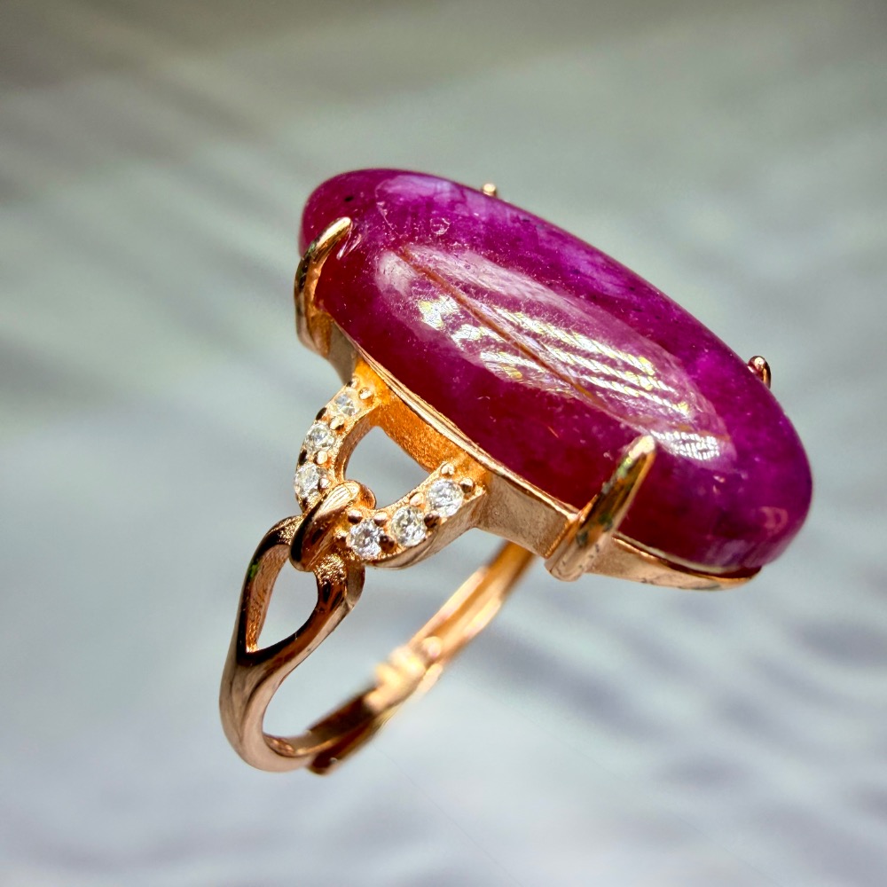 ღ꙼̈貝蒂の城堡ღ꙼̈ 坦桑尼亞 原礦紅寶 S925純銀 戒指-細節圖3