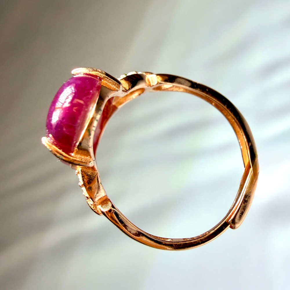 ღ꙼̈貝蒂の城堡ღ꙼̈ 坦桑尼亞 原礦紅寶 S925純銀 戒指-細節圖4