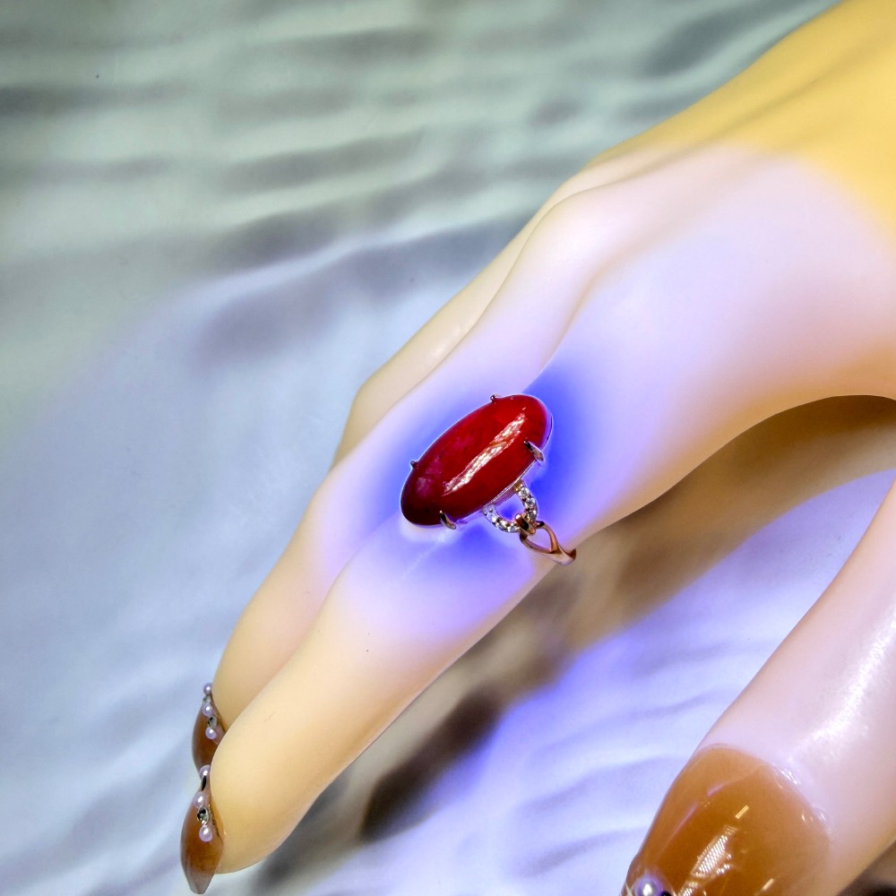 ღ꙼̈貝蒂の城堡ღ꙼̈ 坦桑尼亞 原礦紅寶 S925純銀 戒指-細節圖9