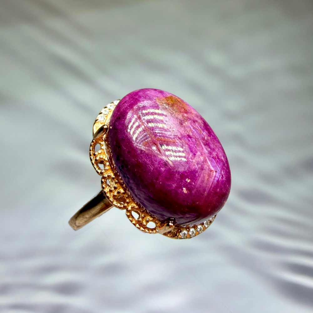 ღ꙼̈貝蒂の城堡ღ꙼̈ 坦桑尼亞 原礦紅寶 S925純銀 戒指-細節圖2