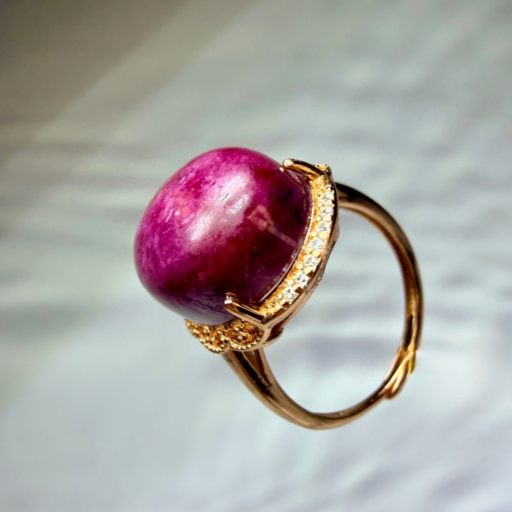 ღ꙼̈貝蒂の城堡ღ꙼̈ 坦桑尼亞 原礦紅寶 S925純銀 戒指-細節圖3