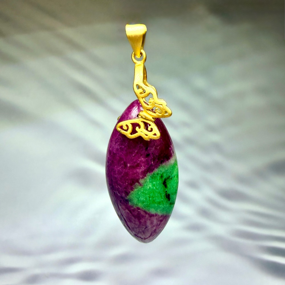 ღ꙼̈貝蒂の城堡ღ꙼̈ 坦桑尼亞 原礦 紅綠寶 S925純銀 吊墜-細節圖8