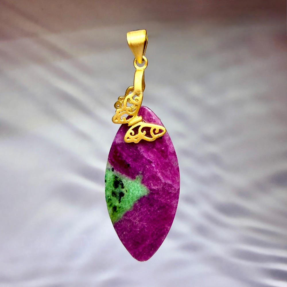 ღ꙼̈貝蒂の城堡ღ꙼̈ 坦桑尼亞 原礦 紅綠寶 S925純銀 吊墜-細節圖9