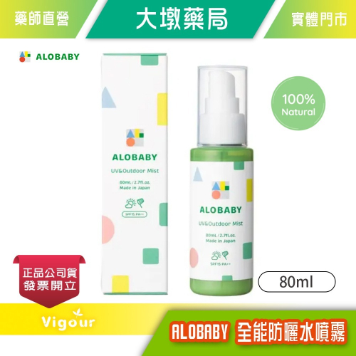 大墩藥局》ALOBABY 全能防曬水噴霧 80ml (2in1) 日本母嬰護膚品牌
