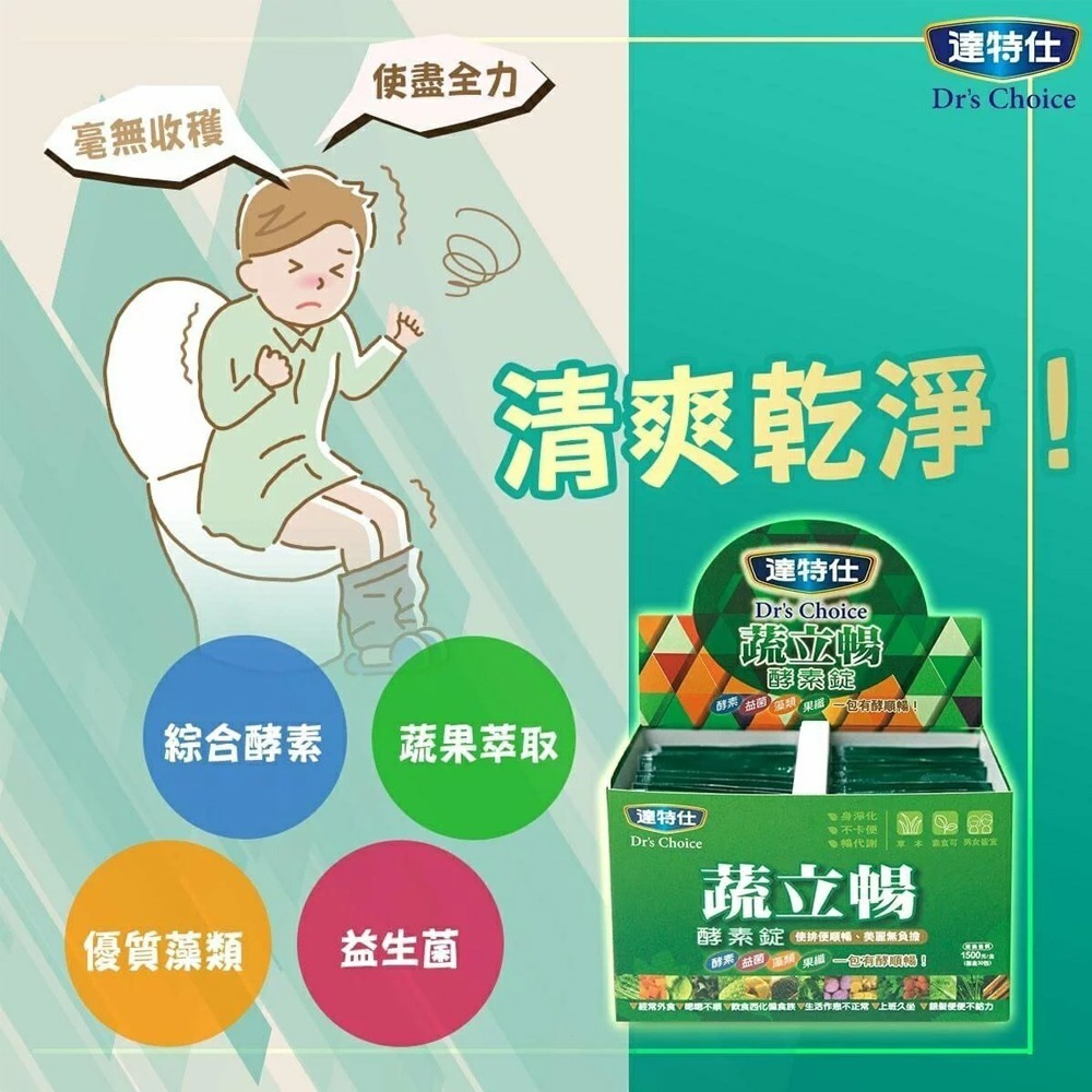 !!☆買6+1☆!! 達特仕 蔬立暢EX酵素錠 30包/盒x7盒 酵素、益菌、藻類、果纖，一包有酵順暢！》大墩藥局-細節圖3