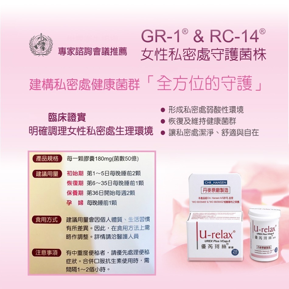 U-relax 優芮珂絲 膠囊 (28顆/盒) (90顆/盒)☆調理女性私密處生理環境 丹麥 原廠 台灣公司貨》大墩藥局-細節圖4