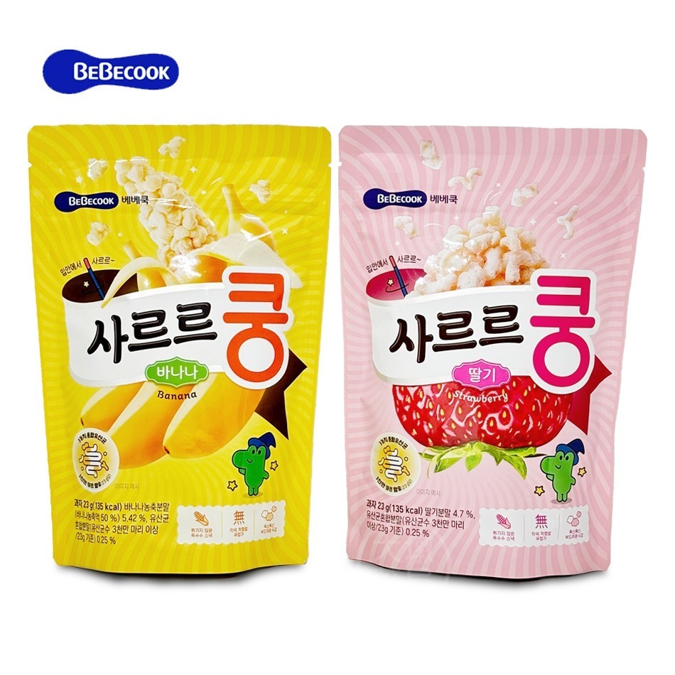 BEBECOOK寶膳 幼兒益生菌泡芙 23g/包 (香蕉/草莓) ✦12個月大起✦手指餅乾 寶寶餅乾 寶寶點心》大墩藥局-細節圖2