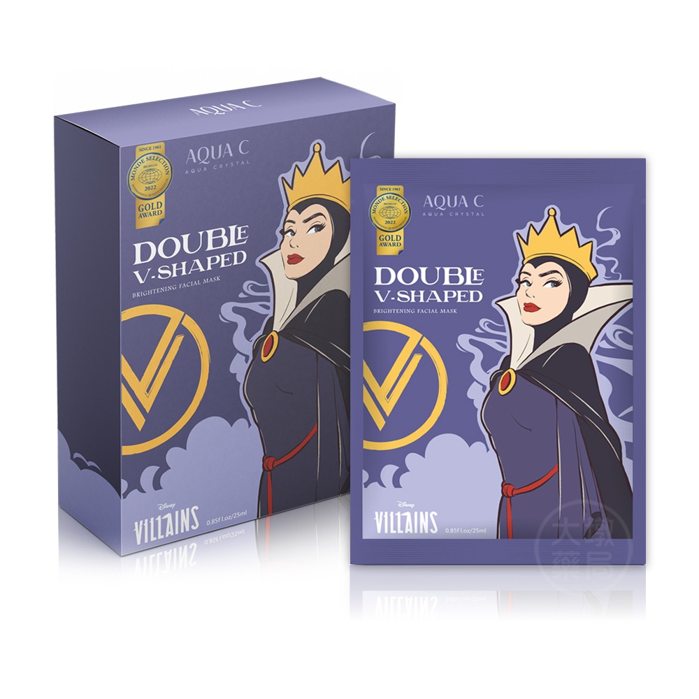 AQUA C.花漾皙 迪士尼版 肌光雙Ｖ面膜 (5入/盒)(10入/盒) 保濕緊緻 台灣公司貨 ＊隨機贈小禮物》大墩藥局-細節圖2