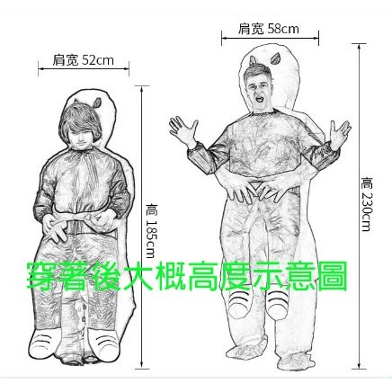 外星人充氣服(贈鼓風機) 充氣馬 騎行大公雞(奇蹟) 聖誕麋鹿 相撲 外星人充氣衣-細節圖6