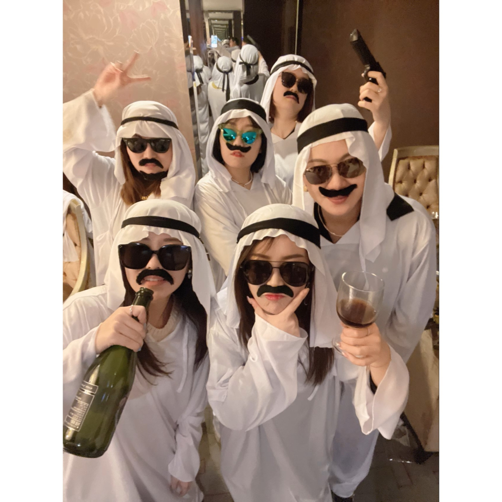 土豪裝(贈鬍子) 阿拉伯服装 中東土豪裝 土豪項鏈 萬聖節服裝 富豪裝扮 萬聖節變裝 cosplay-細節圖2