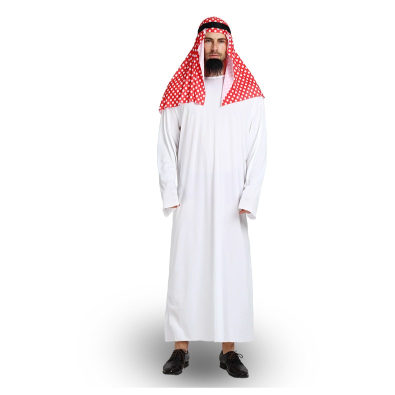 長袍+🔥紅頭巾+鬍子+粗金項鍊