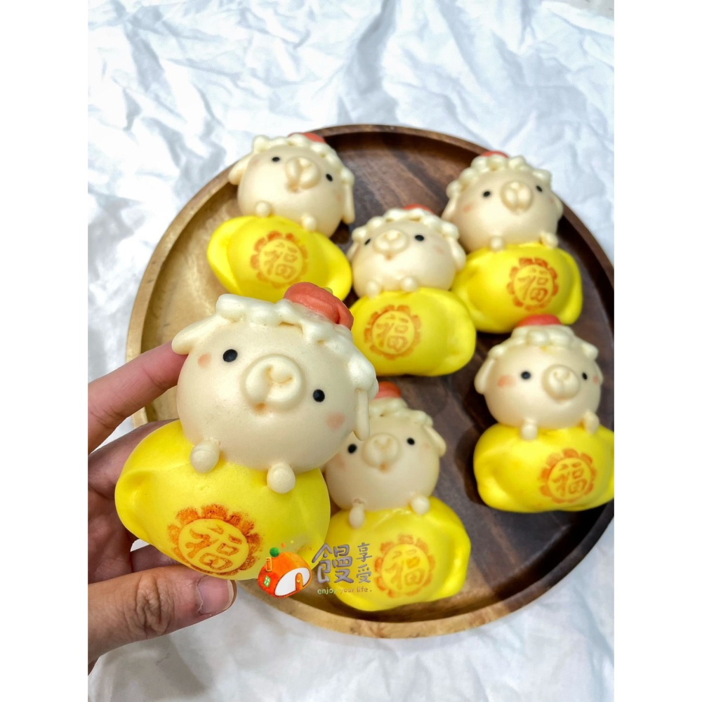 「 元寶羊咩咩」鮮奶造型饅頭 （一組六入）-細節圖3