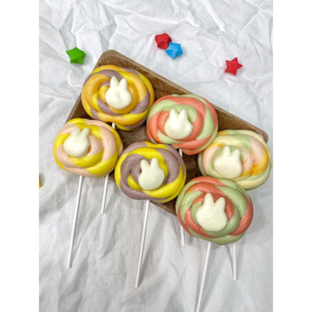 「棒棒糖雪花饅頭」鮮奶造型饅頭 （一組六入）顏色隨機-細節圖2